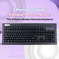 TVS ELECTRONICS Platina Wireless Mechanical Keyboard ,LED Indicators, 50M Keystroke Life,10M Range, Auto Sleep Mode| Rupee Symbol|1-Year Warranty | Black