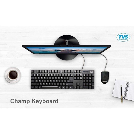 TVS Electronics Champ Executive Multimedia Combo (Wired Keyboard & Mouse)|10 Million+ keystrokes|Multimedia Functions TVS Electronics Champ Executive Multimedia Combo (Wired Keyboard & Mouse)|10 Million+ keystrokes|Multimedia Functions