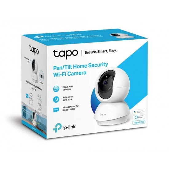 Tapo TP-Link 360° 2MP 1080p Full HD Pan/Tilt Home Security Wi-Fi Smart Camera| Alexa Enabled| 2-Way Audio| Night Vision| Motion Detection| Sound and Light Alarm| Indoor CCTV C200 White Tapo TP-Link 360° 2MP 1080p Full HD Pan/Tilt Home Security Wi-Fi Smart Camera| Alexa Enabled| 2-Way Audio| Night Vision| Motion Detection| Sound and Light Alarm| Indoor CCTV C200 White