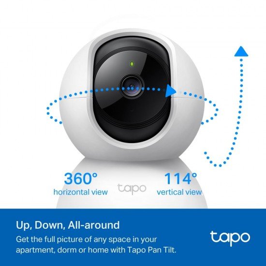 Tapo TP-Link C210P2 360° 3MP 2K 2304 Full HD 1296P Video Pan/Tilt Smart Wi-Fi Security Camera ,Alexa Enabled, 2-Way Audio, Night Vision, Motion Detection, Indoor CCTV , Pack of 2,White Tapo TP-Link C210P2 360° 3MP 2K 2304 Full HD 1296P Video Pan/Tilt Smart Wi-Fi Security Camera ,Alexa Enabled, 2-Way Audio, Night Vision, Motion Detection, Indoor CCTV , Pack of 2,White