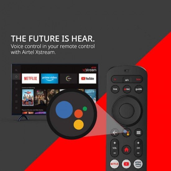 Remote Compatible with Airtel Xstream DTH Set Top Box Remote Control with Voice Control and Google Assistant Function Remote Compatible with Airtel Xstream DTH Set Top Box Remote Control with Voice Control and Google Assistant Function