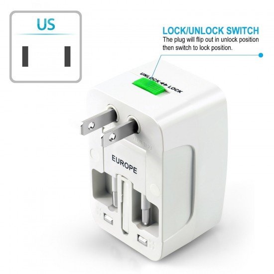 Universal Travel Charger Adapter Plug -(Without USB)