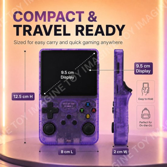 R36S Retro Emulator Handheld Video Game Console, Built-in 22,000+ Games, 3.5 Inch IPS HD Screen,Up to 6 Hours Play Time 