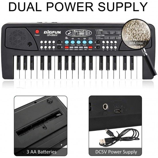 Piano Keyboard, 37 Keys Electronic Piano For Kids BIGFUN-430A1