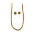 Traditional Gold Plated Ball Chain Necklace with Stud Earrings Set, Ethnic Indian Style Jewelry, Long Length, Made by Copper