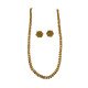 Traditional Gold Plated Ball Chain Necklace with Stud Earrings Set, Ethnic Indian Style Jewelry, Long Length, Made by Copper