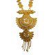 Traditional Gold Plated Indian Wedding Jewelry Set, Long Chandelier Earrings with Matching Necklace, Antique Ethnic Design, Bridal Wear, Jewelry made by copper