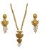 Traditional Gold Plated Indian Wedding Jewelry Set, Long Chandelier Earrings with Matching Necklace, Antique Ethnic Design, Bridal Wear, Jewelry made by copper
