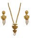 Traditional Gold Plated Indian Wedding Jewelry Set, Long Chandelier Earrings with Matching Necklace, Antique Ethnic Design, Bridal Wear, Jewelry made by copper