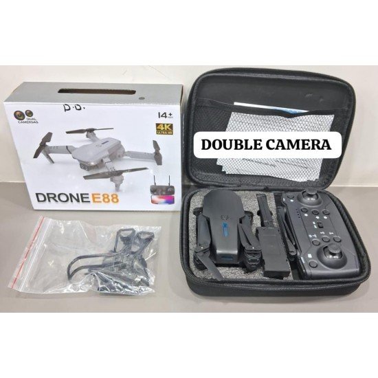 HD 4K Drone Camera Double Camera & double battery So Latest Camera Foldable E88 Pro Drone With Mini Camera Wi-fi Drone For Everyone HD Dual Camrra Drone (Color May Vary) HD 4K Drone Camera Double Camera & double battery So Latest Camera Foldable E88 Pro Drone With Mini Camera Wi-fi Drone For Everyone HD Dual Camrra Drone (Color May Vary)