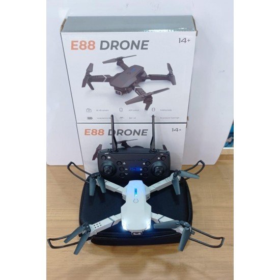 HD 4K Drone Camera Double Camera & double battery So Latest Camera Foldable E88 Pro Drone With Mini Camera Wi-fi Drone For Everyone HD Dual Camrra Drone (Color May Vary) HD 4K Drone Camera Double Camera & double battery So Latest Camera Foldable E88 Pro Drone With Mini Camera Wi-fi Drone For Everyone HD Dual Camrra Drone (Color May Vary)