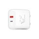Vali 25W Fast Charger PD Type-C + USB Wall Charger with Type-C Cable | Dual Port Fast Charging Adapter for Smartphones & USB Devices (White)