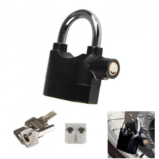 Alarm Lock Siren Motion Sensor safty for Home Anti Theft System Security Pad Lock | House | Office | Cycle | Bike (1Pc, Black) Alarm Lock Siren Motion Sensor safty for Home Anti Theft System Security Pad Lock | House | Office | Cycle | Bike (1Pc, Black)
