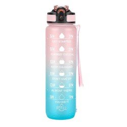 Motivational Time Marker Water Bottle 1 Litre Leakproof Durable Non-Toxic Drinking Water Bottle for Office Outdoor Gym Fitness Sports Sipper Water Bottle 