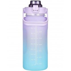 Sipper Water Bottle 2 Liter with Motivational Time Marker Non-Toxic Water Bottle for Office, Water Bottle for Gym , Plastic, Pack of 1