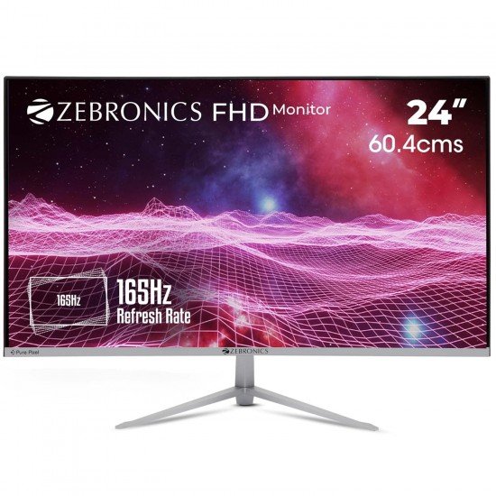 ZEBRONICS 60.4cms 24inch Gaming Monitor, 165Hz, IPS, Ultra Slim, FHD 1920x1080 Pixels ZEBRONICS 60.4cms 24inch Gaming Monitor, 165Hz, IPS, Ultra Slim, FHD 1920x1080 Pixels