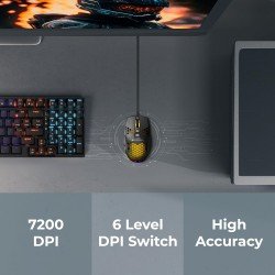 ZEBRONICS Crosshair Premium Gaming RGB Mouse with Up to 7200 DPI 