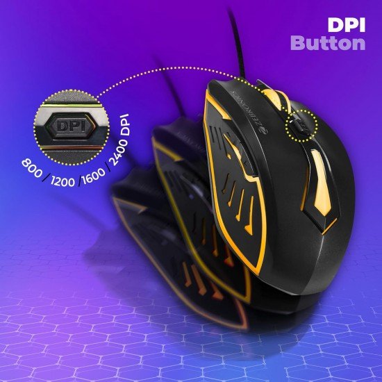 ZEBRONICS Newly Launched Sniper High Precision Wired Gaming Mouse with 6 Buttons 