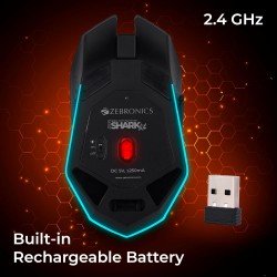 ZEBRONICS Shark Lite Wireless Gaming Mouse with 4600DPI