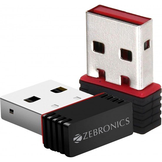 ZEBRONICS ZEB-USB150WF1 WiFi USB Mini Adapter Supports 150 Mbps Wireless Data, Comes with Advanced Security WPA/WPA2 encryption Standards ZEBRONICS ZEB-USB150WF1 WiFi USB Mini Adapter Supports 150 Mbps Wireless Data, Comes with Advanced Security WPA/WPA2 encryption Standards