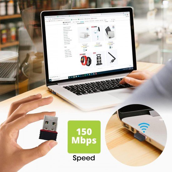 ZEBRONICS ZEB-USB150WF1 WiFi USB Mini Adapter Supports 150 Mbps Wireless Data, Comes with Advanced Security WPA/WPA2 encryption Standards ZEBRONICS ZEB-USB150WF1 WiFi USB Mini Adapter Supports 150 Mbps Wireless Data, Comes with Advanced Security WPA/WPA2 encryption Standards