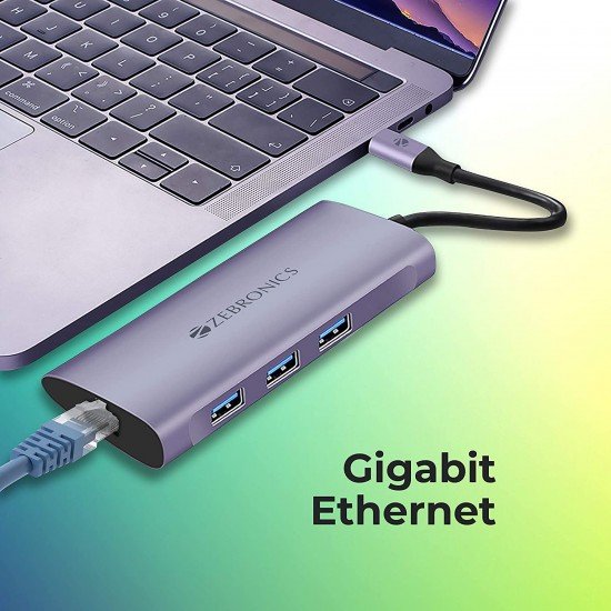 ZEBRONICS 6 in 1 USB Type C Multiport Adapter Zeb TA1000UCL with USB ZEBRONICS 6 in 1 USB Type C Multiport Adapter Zeb TA1000UCL with USB