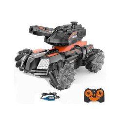 2.4GHz Vanguard Racer Fighting RC Stunt Tank with Water Bomb, Remote Controlled,Shooting Tank with 360 Rotation,Light & Music (Color May Vary)