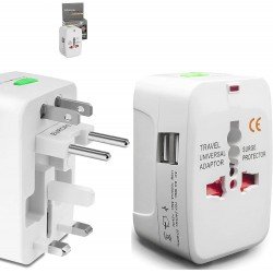 Universal Travel Adapter Plug Travel Adapter International All in One Worldwide Universal Travel Adapters Compatible with Smart Phone, Laptop, Mobile, Camera, Tablet