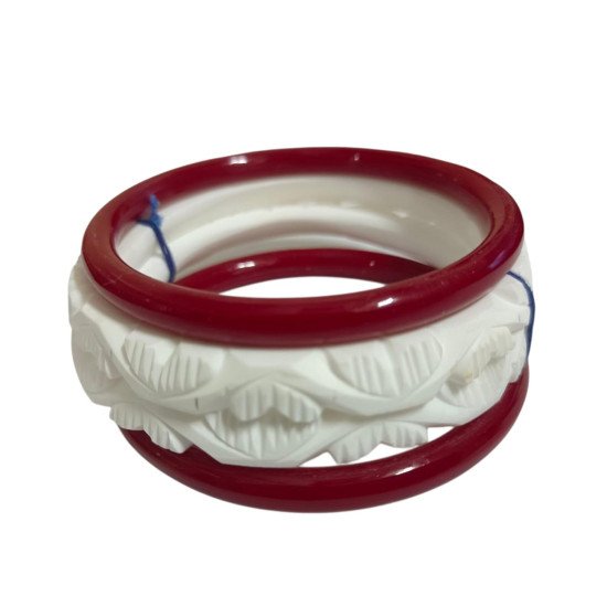 Shankha Pola Bangle Set (Please specify the bangle size in the order)
