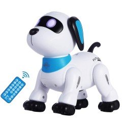 Remote Control Robot Dog Toy, Programmable Interactive & Smart Dancing Robots for Kids 5 and up, RC Stunt Toy Dog with Sound LED Eyes, Electronic Pets Toys Robotic Dogs