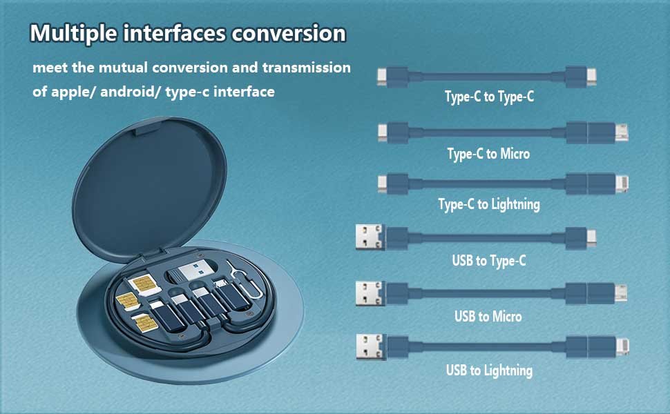 SWAMINE-Mini-Multi-Functional-Fast-Charging-Data-Cable-Set-For-AppleAndroidType-